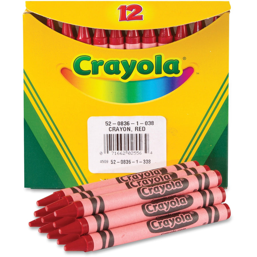 Crayola Bulk Crayons, Red, Non-toxic, 12 / Box, CYO520836038