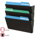 Deflecto Stackable DocuPocket Set, Black, DEF73604