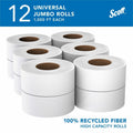 Kimberly-Clark Scott JRT Bathroom Tissue, White, 12 / Carton, KCC67805