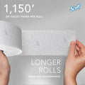 Kimberly-Clark Scott Coreless High-Capacity Jumbo Roll Toilet Paper with Elevated Design, White, 12 / Carton, KCC07006