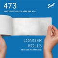 Kimberly-Clark Scott Professional 100% Recycled Fiber Standard Roll Toilet Paper with Elevated Design, White, 80 / Carton, KCC13217