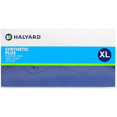 Halyard Health Synthetic Plus PF Vinyl Exam Gloves, Clear, 90 / Box, HLY55034