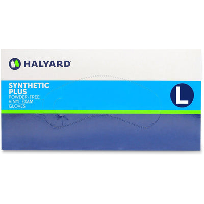 Halyard Health Synthetic Plus PF Vinyl Exam Gloves, Clear, 100 / Box, HLY55033