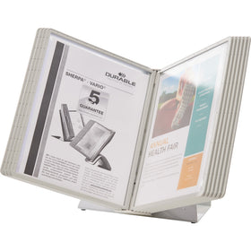 Durable Office Desk Reference System with Display Sleeves, Gray, DBL535810