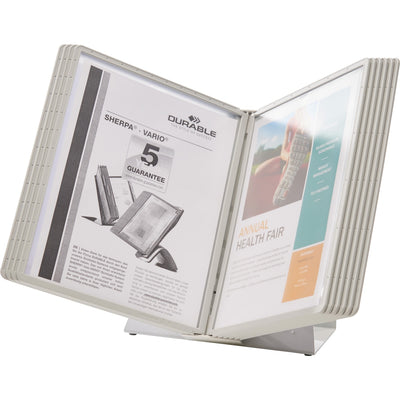Durable Office Desk Reference System with Display Sleeves, Gray, DBL535810