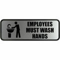 Cosco Employee Wash Hands Sign, Silver, COS098205