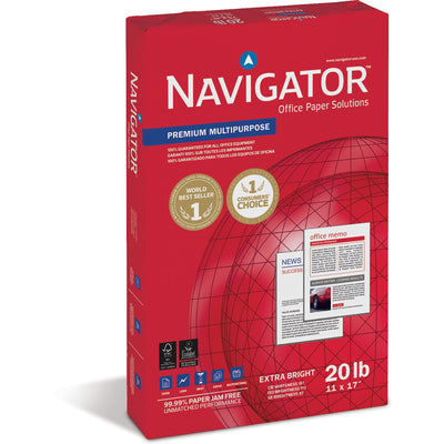 The Navigator Navigator Premium Multipurpose Trusted Performance Paper - Extra Opacity -, White, 11" x 17", 5 / Carton, SNANMP1720