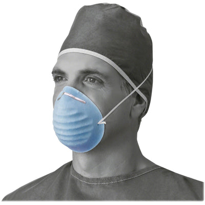 Medline Cone-style Face Mask, Blue, 50 / Box, MIINON27381