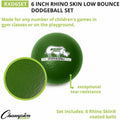 Champion Sports Rhino Skin Low Bounce Dodgeball Set, Purple, 6 / Set, CSIRXD6SET