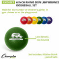 Champion Sports Rhino Skin Low Bounce Dodgeball Set, Purple, 6 / Set, CSIRXD6SET