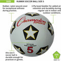 Champion Sports Rubber Soccer Ball Size 5, Red, CSISRB5