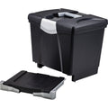 ERA Storex Portable file Box with Drawer, Black, 1 Carton, STX61523U01C