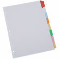 Universal Deluxe Write-On/Erasable Tab Index, 8-Tab, 11 x 8.5, White, Assorted Tabs, 1 Set, 8.50" Width x 11" Length, UNV20819