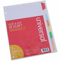 Universal Deluxe Write-On/Erasable Tab Index, 8-Tab, 11 x 8.5, White, Assorted Tabs, 1 Set, 8.50" Width x 11" Length, UNV20819