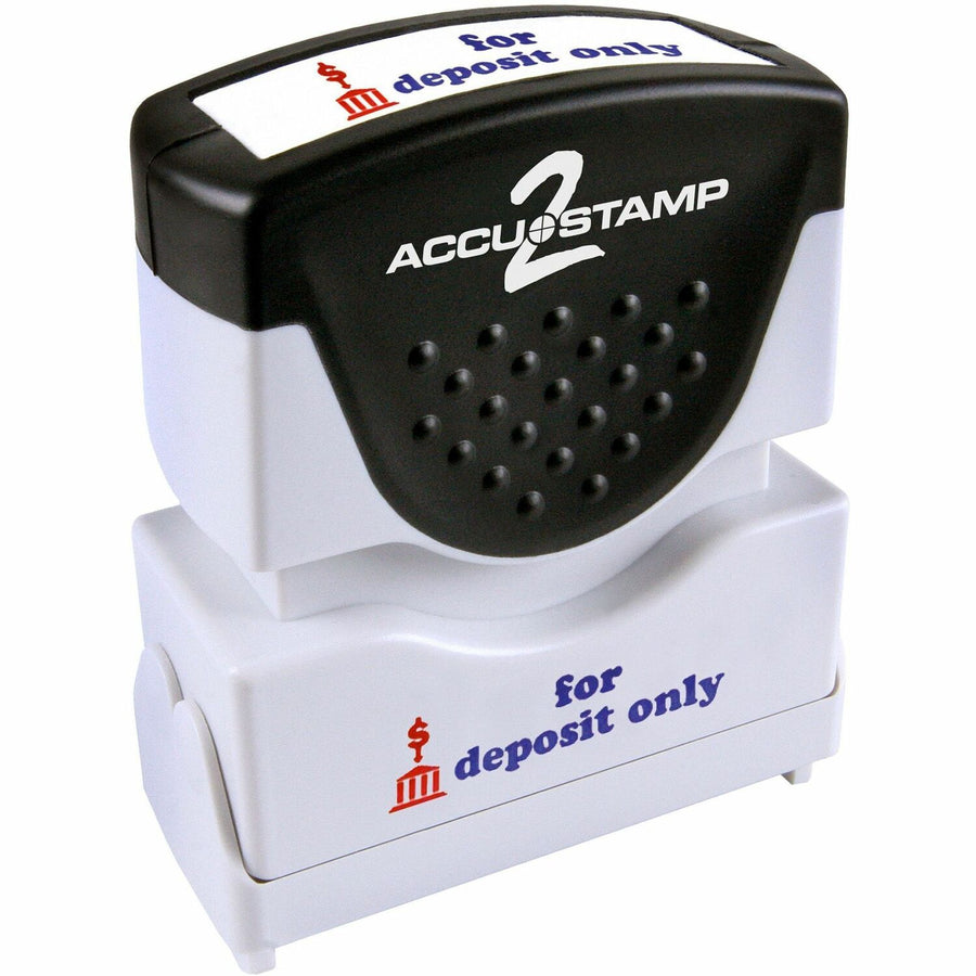 Cosco Pre-inked For Deposit Only Message Stamp, 1.6" x 0.5", Comfortable Grip, COS035523