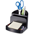 Officemate 26022 Recycled Deluxe Desktop Organizer, 5 Compartment, Black, OIC26022