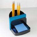 Officemate 26022 Recycled Deluxe Desktop Organizer, 5 Compartment, Black, OIC26022