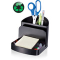 Officemate 26022 Recycled Deluxe Desktop Organizer, 5 Compartment, Black, OIC26022