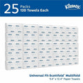 Kimberly-Clark Kleenex Scottfold Multifold Paper Towels with Fast-Drying Absorbency Pockets, White, 25 / Carton, KCC13254