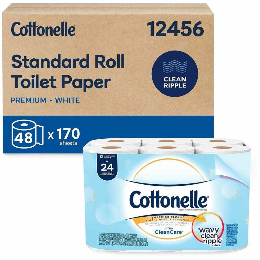 Cottonelle Clean Care Bathroom Tissue, White, 4 / Carton, KCC12456