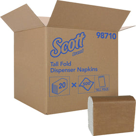 Kimberly-Clark Scott Tall-Fold Paper Napkins, White, 20 / Carton, KCC98710