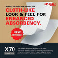 Kimberly-Clark Wypall PowerClean X70 Medium Duty Cloths - Pop-Up Box, White, 100 / Box, KCC41455