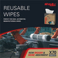 Kimberly-Clark Wypall PowerClean X70 Medium Duty Cloths - Pop-Up Box, White, 100 / Box, KCC41455