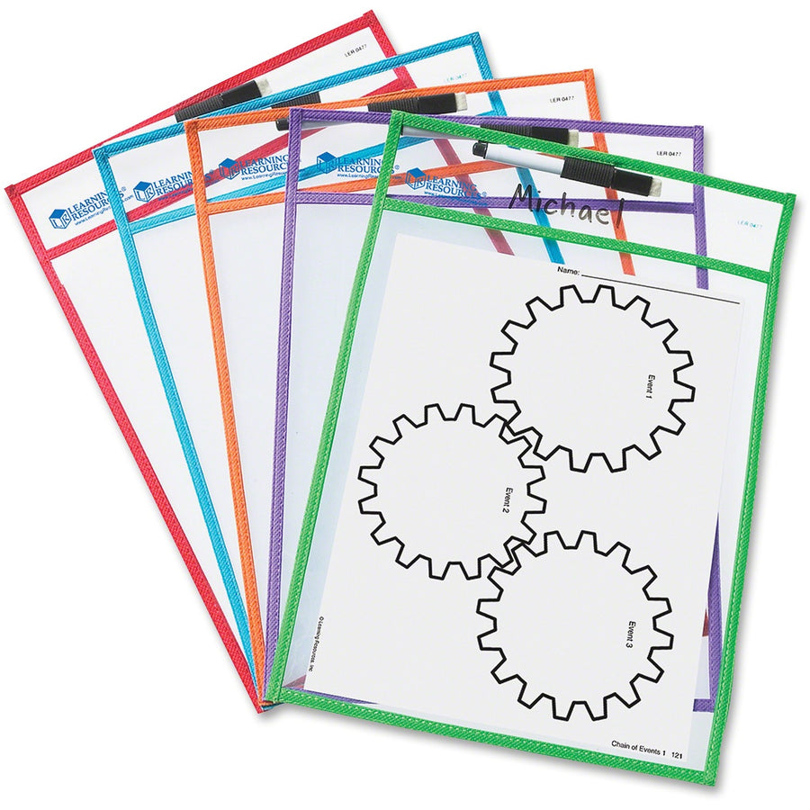 Learning Resources Write-and-wipe Pockets, 5 / Set — view 1
