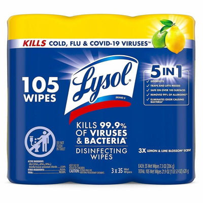 Reckitt Benckiser plc Lysol Disinfecting Wipes 3-pack, White, RAC82159