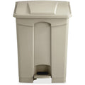 Safco Plastic Step-on Waste Receptacle, Tan, 17 gal, SAF9922TN