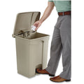 Safco Plastic Step-on Waste Receptacle, Tan, 17 gal, SAF9922TN