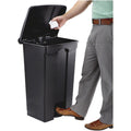 Safco Plastic Step-on Waste Receptacle, Black, 23 gal, SAF9923BL