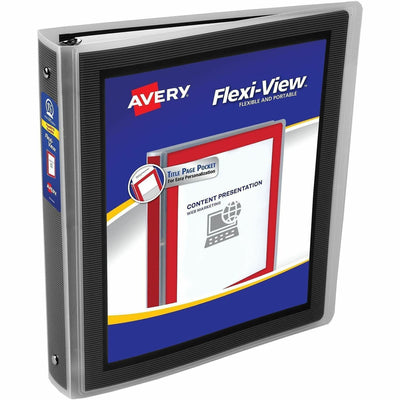 Avery Flexi-View 3 Ring Binders, Black, 8 1/2" Width x 11" Length, 12EA/CT — view 1