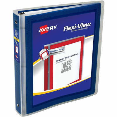 Avery Flexi-View 3 Ring Binders, Navy Blue, 8 1/2" Width x 11" Length, 12EA/CT — view 1
