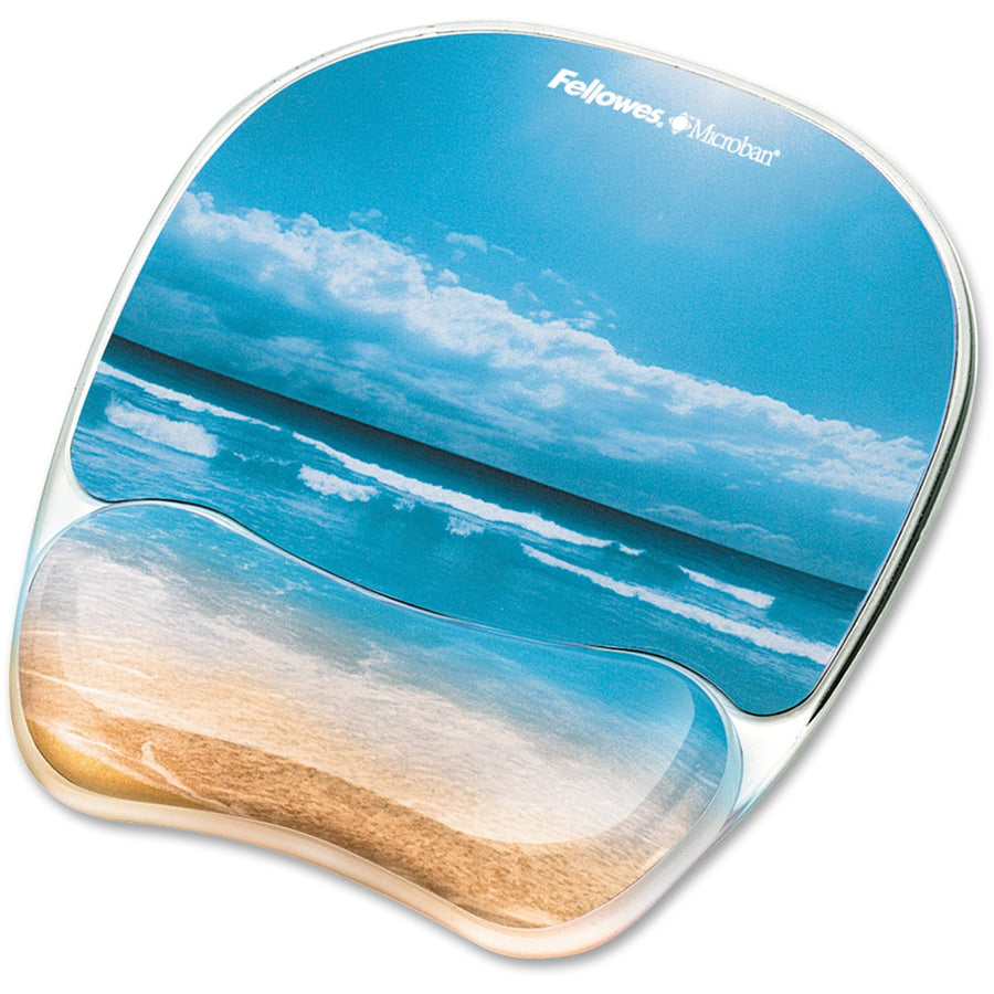 Fellowes Photo Gel Mouse Pad and Wrist Rest with Microban, 7.88" x 9.25", Microban Protection, FEL9179301
