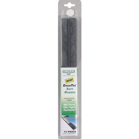 Unger ErgoTec 12" Soft Rubber Squeegee Blades, Black, 12 / Pack, UNGRT30