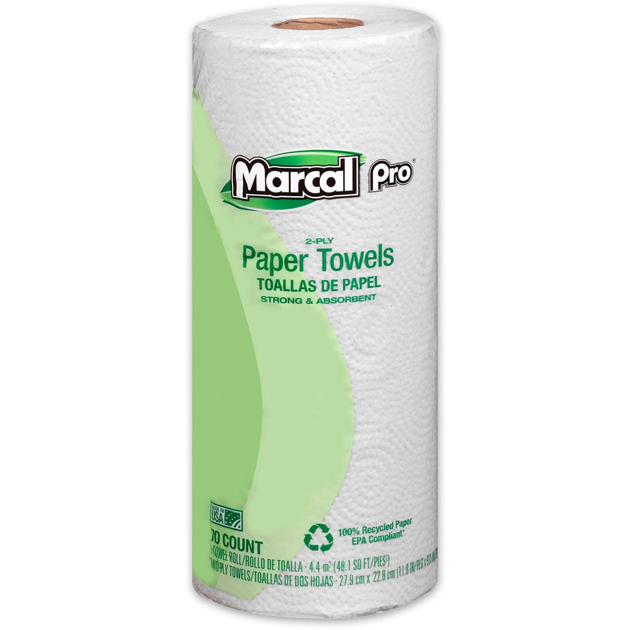 Marcal Pro 100% Recycled Paper Towels, White, Fragrance-free, 15 / Carton, MRC610