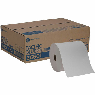 Georgia Pacific . Pacific Blue Basic Recycled Paper Towel Roll, White, 6 / Carton, GPC26601