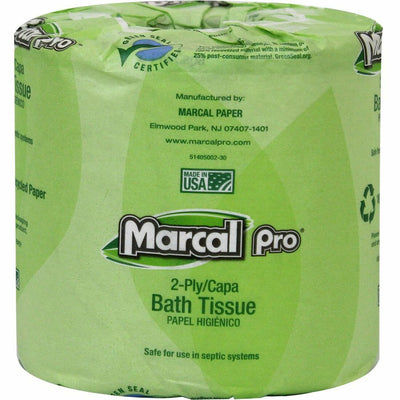 Marcal Pro 100% Recycled Bathroom Tissue, White, 1 Carton, MRC3001