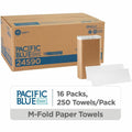Georgia Pacific . Pacific Blue Basic Recycled Multifold Paper Towels, White, 16 / Carton, GPC24590