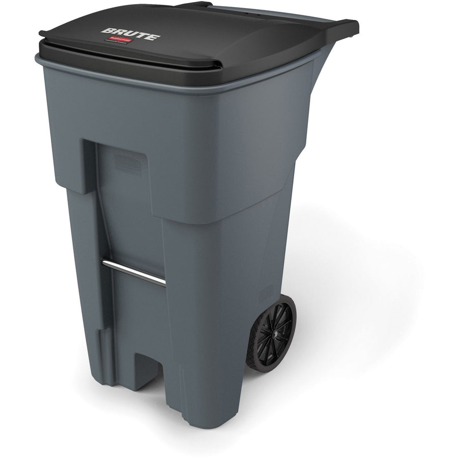 Rubbermaid Commercial Big Wheel General Roll-out Container, 32.3" x 41.8", Gray, 65 gal, RCP9W2100GY