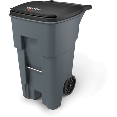 Rubbermaid Commercial Big Wheel General Roll-out Container, Gray, 65 gal, RCP9W2100GY