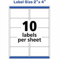 Avery 2" x 4" Labels, Ultrahold, 100 Labels (15513), White, 1 Carton, AVE15513
