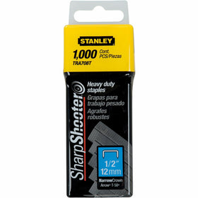 Amax Stanley SharpShooter Heavy-Duty 1/2" Staples, Silver, 1000 / Box, BOSTRA708T