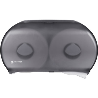 San Jamar Jumbo Bath Tissue Dispenser, Pearl Black, 2 x Roll, SJMR4000TBK