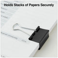 Universal Binder Clips with Storage Tub, Medium, Black/Silver, 24/Pack, UNV11124