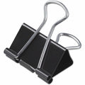 Universal Binder Clips with Storage Tub, Medium, Black/Silver, 24/Pack, UNV11124