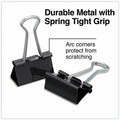 Universal Binder Clips with Storage Tub, Medium, Black/Silver, 24/Pack, UNV11124