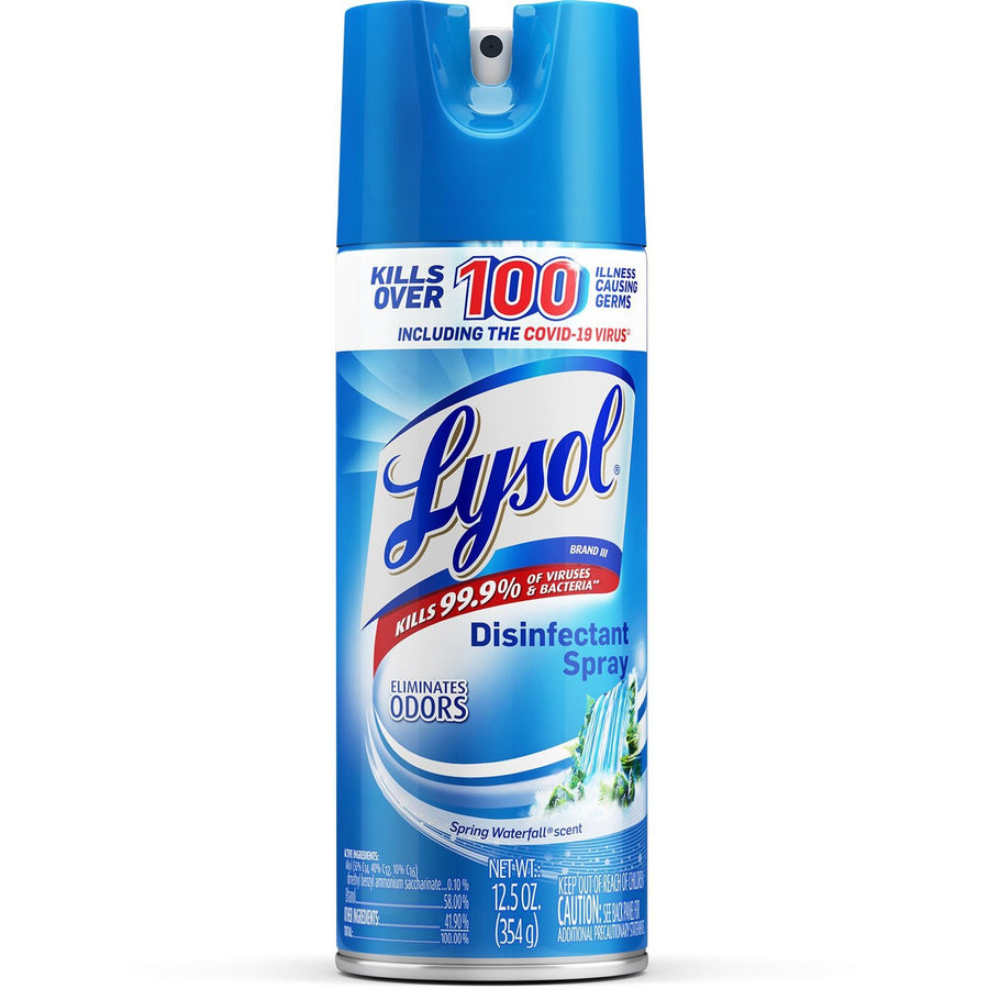 Lysol Spring Waterfall Disinfectant Spray, Clear, Easy to Use, RAC02845