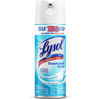 Reckitt Benckiser plc Lysol Crisp Linen Disinfectant Spray, Clear, RAC74186